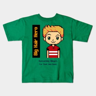 Big Hair Video Game Hero Kids T-Shirt